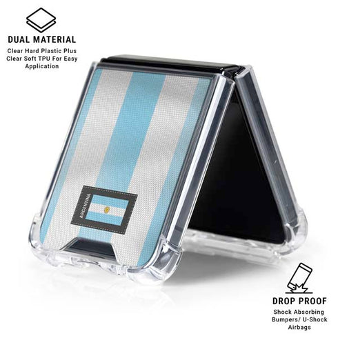 Argentina Soccer Flag Galaxy Z Flip7 Clear Case